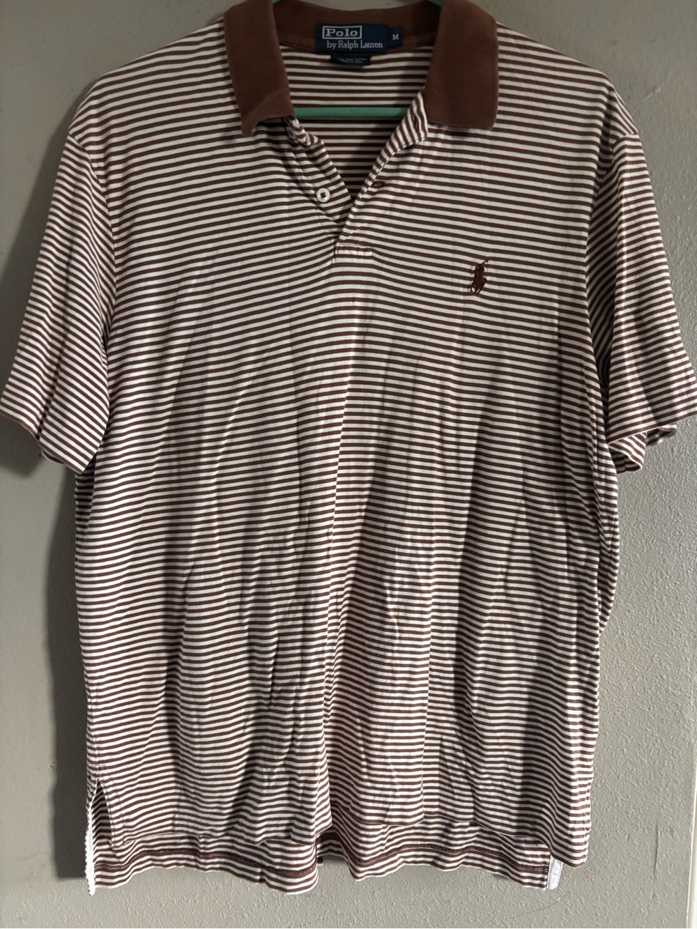 Polo by Ralph Lauren Brown and White Striped Polo Shirt